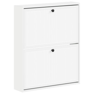 vidaXL Wandgemonteerde Schoenkast EDE 71 x 17 x 86 cm Bewerkt hout Wit