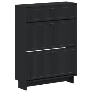 vidaXL Schoenenkast EDE 78 x 24 x 103 cm Bewerkt hout Zwart