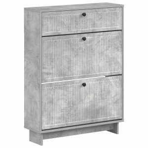 vidaXL Schoenenkast EDE 78 x 24 x 103 cm Bewerkt hout Betongrijs
