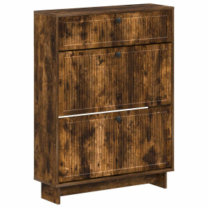 vidaXL Schoenenkast EDE 78 x 24 x 103 cm Bewerkt hout Gerookt eiken