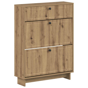 vidaXL Schoenenkast EDE 78 x 24 x 103 cm Bewerkt hout Artisanaal eiken
