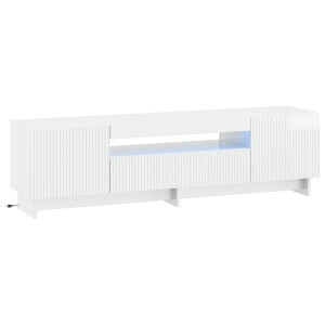 vidaXL LED tv-meubel Hoogglans Wit Bewerkt hout