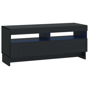 vidaXL LED tv-meubel Zwart Bewerkt hout
