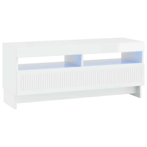 vidaXL LED tv-meubel Hoogglans Wit Bewerkt hout