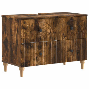 vidaXL Badkamer wastafelkast ALKMAAR Gerookt eiken 82 x 41 x 59 cm
