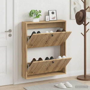 vidaXL Wandgemonteerde Schoenkast ALKMAAR 71 x 17 x 86 cm Bewerkt hout