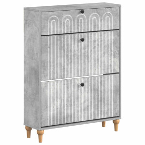 vidaXL Schoenenkast ALKMAAR 78 x 24 x 103 cm Bewerkt hout Betongrijs