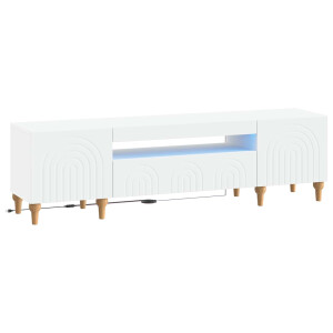 vidaXL LED tv-meubel Wit Bewerkt hout
