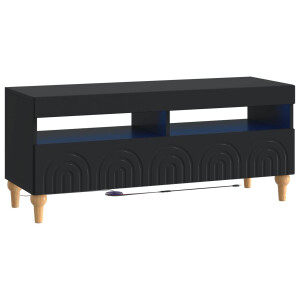 vidaXL LED tv-meubel Zwart Bewerkt hout