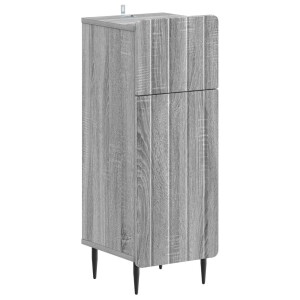 vidaXL Badkamer Opbergkast ZWOLLE Grijs Sonoma 30 x 31 x 79,5 cm