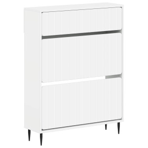 vidaXL Schoenenkast ZWOLLE 78 x 24 x 103 cm Bewerkt hout Wit