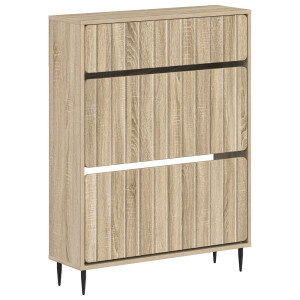 vidaXL Schoenenkast ZWOLLE 78 x 24 x 103 cm Bewerkt hout Sonoma Eiken