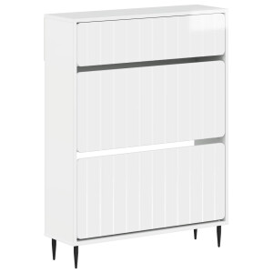 vidaXL Schoenenkast ZWOLLE 78 x 24 x 103 cm Bewerkt hout Hoogglans Wit