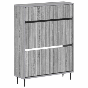 vidaXL Schoenenkast ZWOLLE 78 x 24 x 103 cm Bewerkt hout Grijs Sonoma