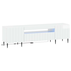 vidaXL LED tv-meubel Hoogglans Wit Bewerkt hout