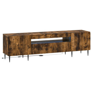 vidaXL LED tv-meubel Gerookt eiken Bewerkt hout