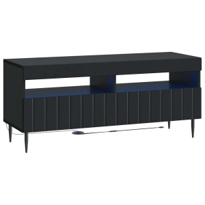 vidaXL LED tv-meubel Zwart Bewerkt hout