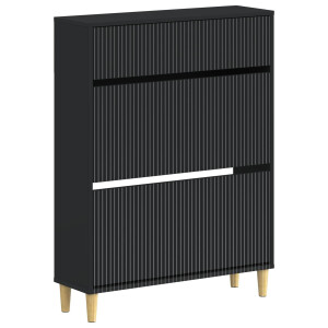 vidaXL Schoenenkast ARNHEM 78 x 24 x 103 cm Bewerkt hout Zwart