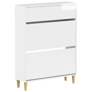 vidaXL Schoenenkast ARNHEM 78 x 24 x 103 cm Bewerkt hout Hoogglans Wit