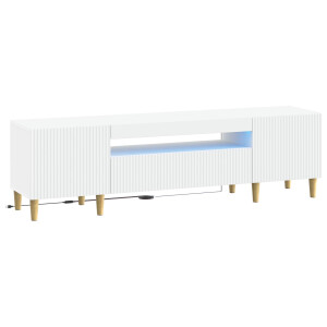 vidaXL LED tv-meubel Wit Bewerkt hout