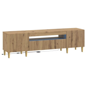 vidaXL LED tv-meubel Artisanaal eiken Bewerkt hout