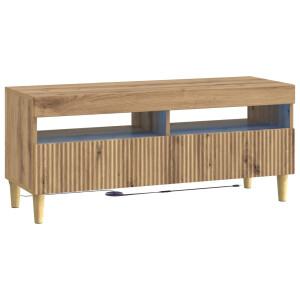 vidaXL LED tv-meubel Artisanaal eiken Bewerkt hout