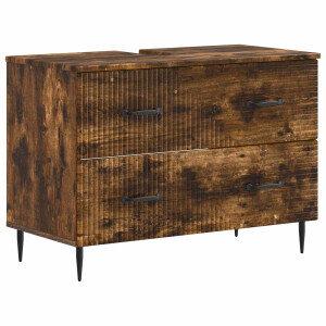 vidaXL Badkamer wastafelkast HAARLEM Gerookt eiken 82 x 41 x 58,5 cm