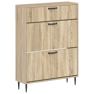 vidaXL Schoenenkast HAARLEM 78 x 24 x 103 cm Bewerkt hout Sonoma Eiken