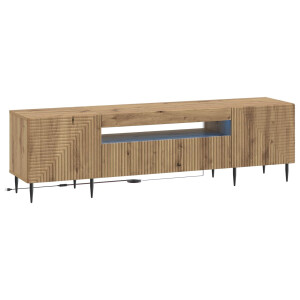 vidaXL LED tv-meubel Artisanaal eiken Bewerkt hout