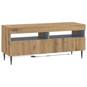 vidaXL LED tv-meubel Artisanaal eiken Bewerkt hout