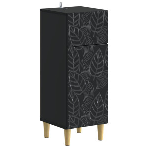vidaXL Badkamer Opbergkast DELFT Zwart 30 x 31 x 80 cm Bewerkt hout