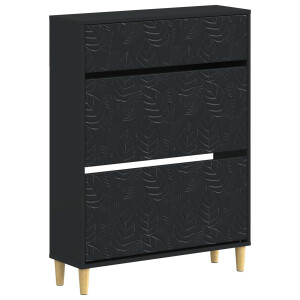 vidaXL Schoenenkast DELFT 78 x 24 x 103 cm Bewerkt hout Zwart