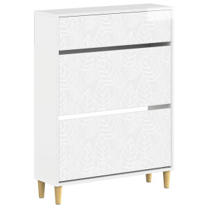 vidaXL Schoenenkast DELFT 78 x 24 x 103 cm Bewerkt hout Hoogglans Wit
