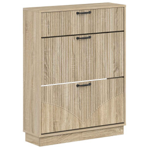 vidaXL Schoenenkast HOORN 78 x 24 x 100 cm Bewerkt hout Sonoma Eiken