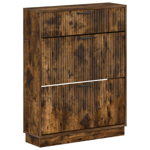 vidaXL Schoenenkast HOORN 78 x 24 x 100 cm Bewerkt hout Gerookt eiken