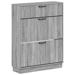 vidaXL Schoenenkast HOORN 78 x 24 x 100 cm Bewerkt hout Grijs Sonoma