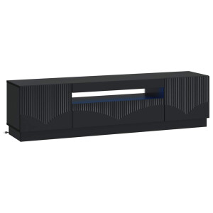 vidaXL LED tv-meubel Zwart Bewerkt hout