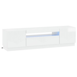 vidaXL LED tv-meubel Hoogglans Wit Bewerkt hout