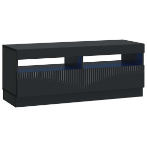 vidaXL LED tv-meubel Zwart Bewerkt hout
