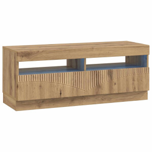 vidaXL LED tv-meubel Artisanaal eiken Bewerkt hout