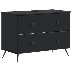 vidaXL Badkamer wastafelkast BREDA Zwart 82 x 41 x 59 cm Bewerkt hout