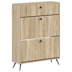 vidaXL Schoenenkast BREDA 78 x 24 x 103 cm Bewerkt hout Sonoma Eiken