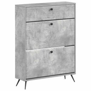 vidaXL Schoenenkast BREDA 78 x 24 x 103 cm Bewerkt hout Betongrijs