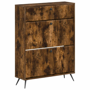 vidaXL Schoenenkast BREDA 78 x 24 x 103 cm Bewerkt hout Gerookt eiken