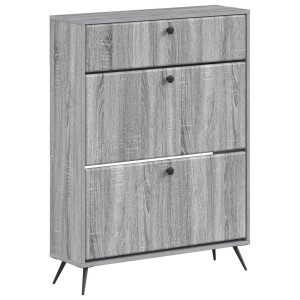 vidaXL Schoenenkast BREDA 78 x 24 x 103 cm Bewerkt hout Grijs Sonoma