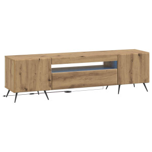 vidaXL LED tv-meubel Artisanaal eiken Bewerkt hout
