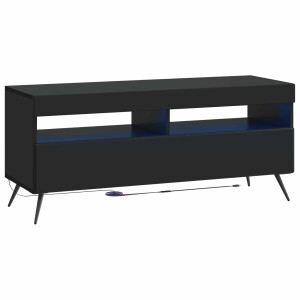 vidaXL LED tv-meubel Zwart Bewerkt hout