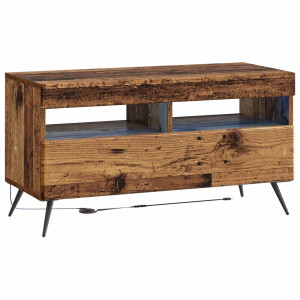 vidaXL LED tv-meubel Oud hout Bewerkt hout