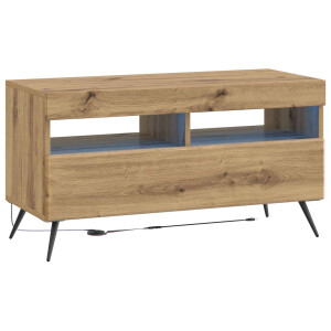 vidaXL LED tv-meubel Artisanaal eiken Bewerkt hout
