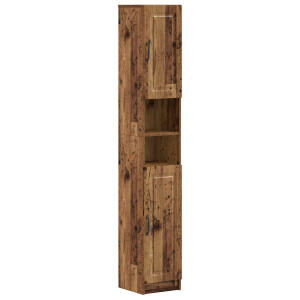 vidaXL Badkamerkast met Open Plank UTRECHT Oud hout 30 x 31 x 187 cm